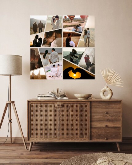 Veggklistremerke   Moderne fotokollasj sett med 14