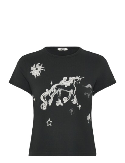 Monki Printed Mini T Shirt Black S Monki Printed Mini T Shirt Black S