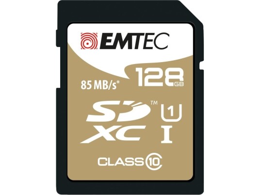 Emtec Ecmsd128gxc10gp, 128 Gb, Sdxc, Klasse 10, 85 Mb/S, 21 Mb/S, Sort, Brun