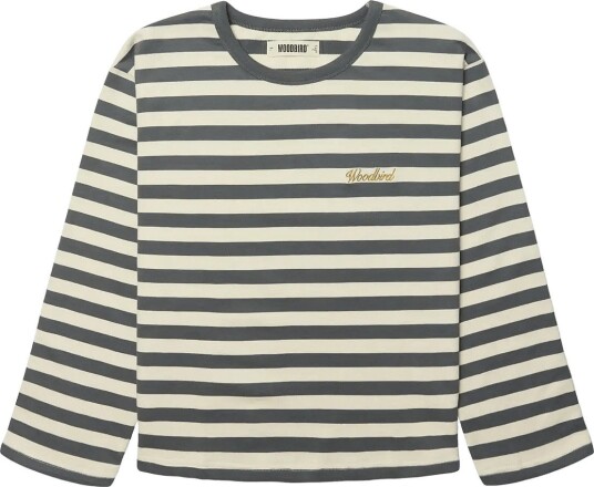 Woodbird Wbjoul Wide Sleeve Stripe Tee WHITE SLATE BLUE M