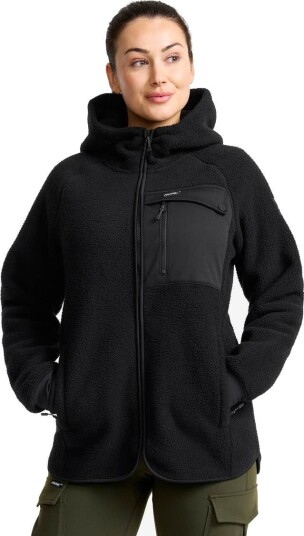 Revolutionrace Sherpa Hoodie Dame Caviar S Dame Overdeler Fleece & midlayers