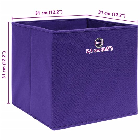 vidaXL Oppbevaringsbokser 4 stk lilla 32x32x32 cm stoff vidaXL Oppbevaringsbokser 4 stk lilla 32x32x32 cm stoff