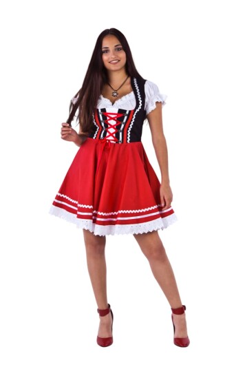 Hisab/Joker Company AB Oktoberfest Dirndl Svart/Rød Karnevalskostyme  44