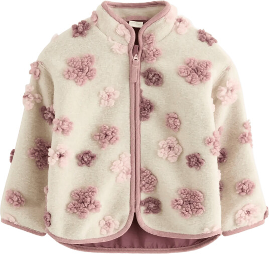 Lindex Jacket With Terry Flowers - Beige - 98