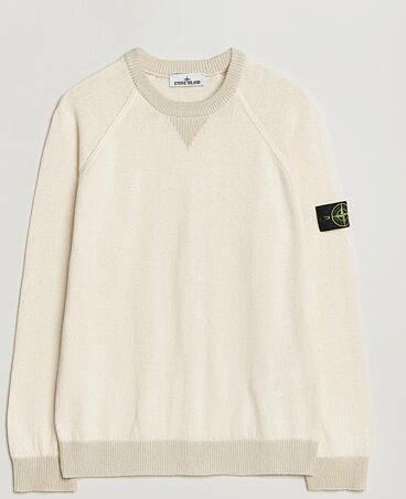 Stone Island Raw Hand Organic Cotton Raglan Crewneck Ivory