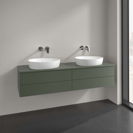 Villeroy & Boch Antao Servantskap med 4 skuffer 160x50x36 cm u/lys Grønn Matt Villeroy & Boch Antao Servantskap med 4 skuffer 160x50x36 cm u/lys Grønn Matt
