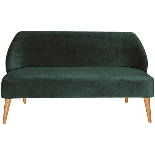 VEGA Sofa Lasse i fløyel 3 seters; 155x60x82 cm BxDxH; Sete Grangrønn