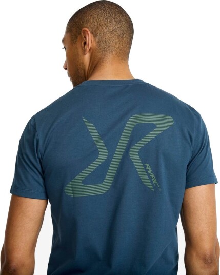 Revolutionrace Easy Graphic Logo T shirt Slim Fit Herre Moonlit Ocean S Herre Overdeler T skjorter