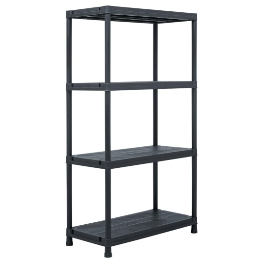 vidaXL Oppbevaringshylle svart 100 kg 60x30x138 cm plast vidaXL Oppbevaringshylle svart 100 kg 60x30x138 cm plast
