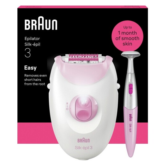 Braun Silk·épil 3 epilator SE3 202 hvit/rosa