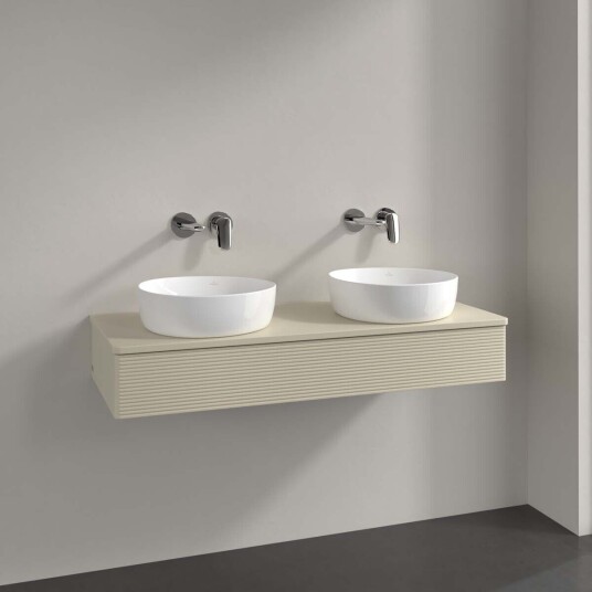 Villeroy & Boch Antao Servantskap med 1 skuff 120x50x19 cm u/lys Grå Matt Villeroy & Boch Antao Servantskap med 1 skuff 120x50x19 cm u/lys Grå Matt