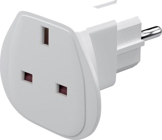 Pro Reiseadapter UK til EU Hvit - Reiselader Type F Pro Reiseadapter UK til EU Hvit - Reiselader Type F