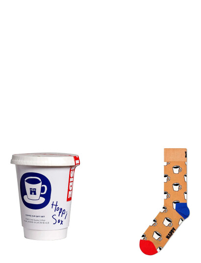 Happy Socks 1-Pack Coffee Cup Gift Set - Beige - 36-40