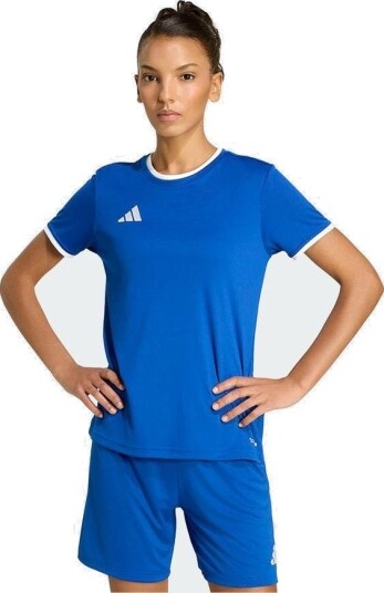 adidas Trenings T Skjorte Entrada 26   Blå/Hvit Kvinner størrelse Large