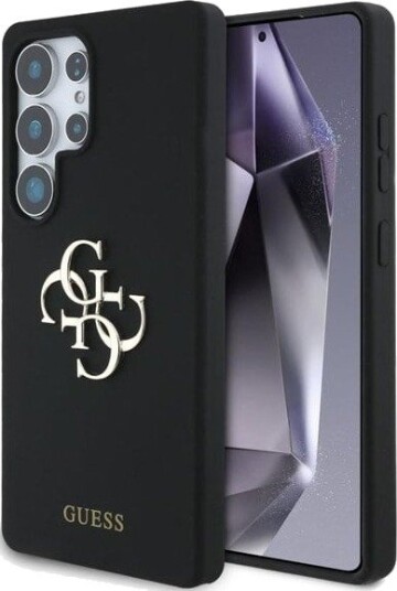 GUESS Silicone Big 4G Logo Bottom Script case for Samsung Galaxy S25 Ultra - black