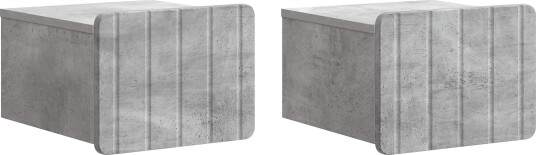 Vegghengt Nattbord med skuff 2 pcs Betonggrå 33 x 34,5 x 24 cm