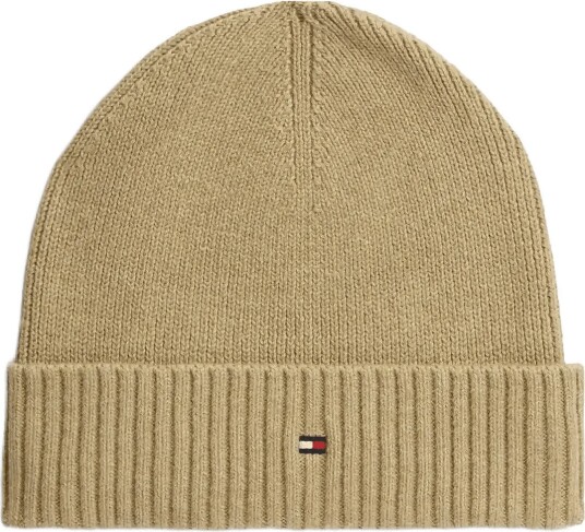Tommy Hilfiger Th Flag Pima Cotton Beanie SAFARI CANVAS MELANGE One Size