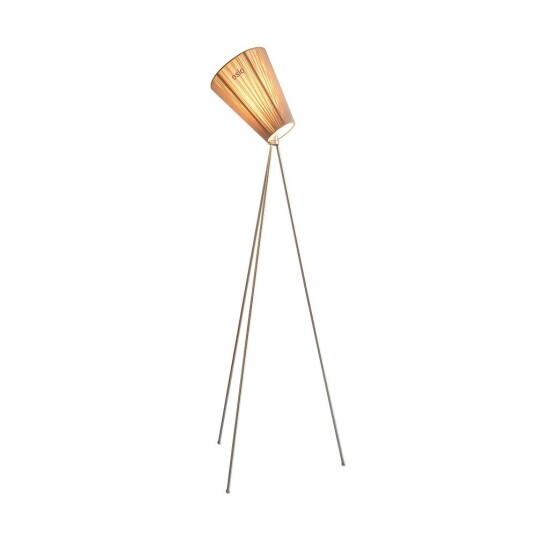 Oslo Wood Gulvlampe Stål/Beige Oslo Wood Gulvlampe Stål/Beige