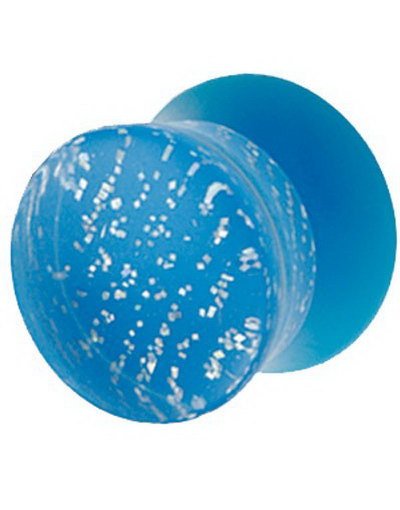 Aab Two Sides Blue/Clear Piercing Plugg Strl 6 mm