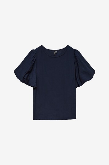 Vero Moda Bluse vmNellie SS Balloon Blå Vero Moda Bluse vmNellie SS Balloon Blå