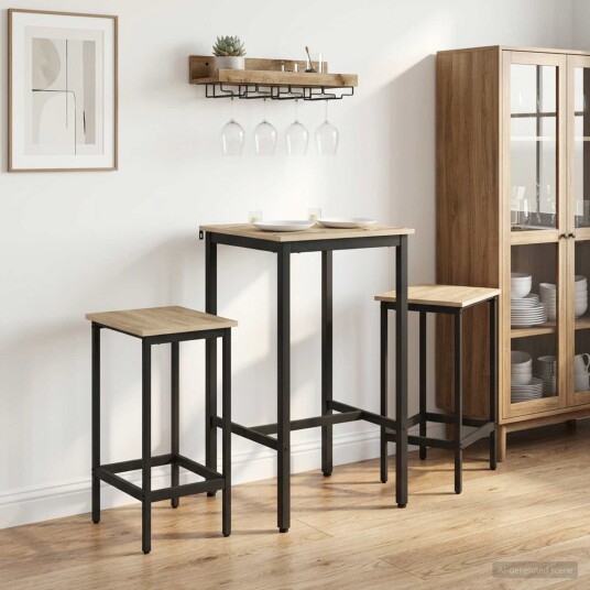vidaXL Barstol 2 stk. Sonoma eik 40 x 32 x 74 cm Konstruert tre vidaXL Barstol 2 stk. Sonoma eik 40 x 32 x 74 cm Konstruert tre