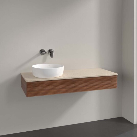 Villeroy & Boch Antao Servantskap med 1 skuff 120x50x19 cm m/lys Valnøtt/Crème Villeroy & Boch Antao Servantskap med 1 skuff 120x50x19 cm m/lys Valnøtt/Crème