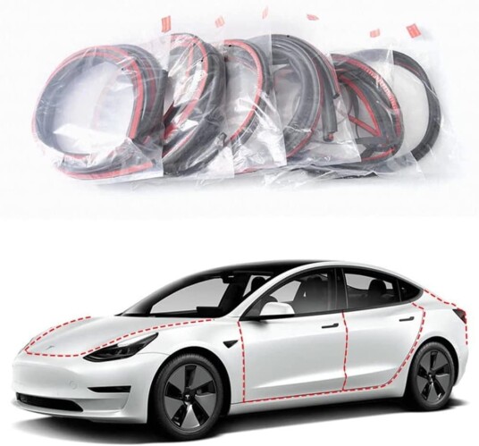 Tesla Model 3 dørpakningssett gummistrimler 8-pak