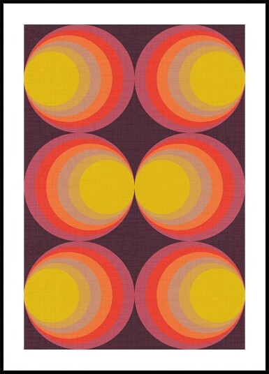 Retro Gradient Circles Plum Red Plakat Plakat / 40x50cm Retro Gradient Circles Plum Red Plakat Plakat / 40x50cm