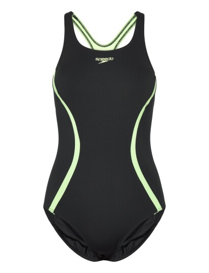 Speedo Solid Splice Medalist One Piece Black 36
