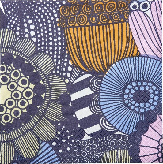 Marimekko by Havi Marimekko Napkin Siirtolapuutarha   Navy   24X24CM