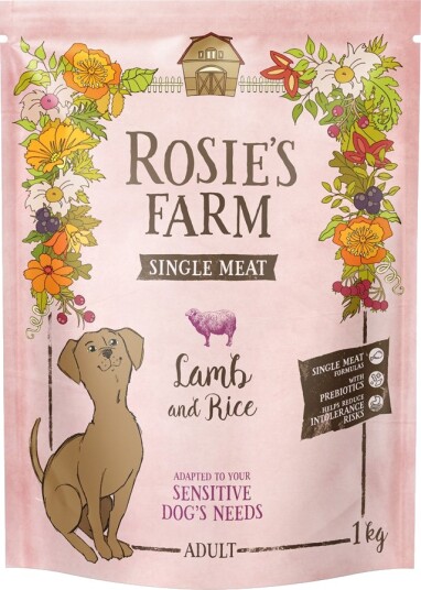 Rosie'S Farm Tørrfôr Adult Single Meat Med Ris Lam 1 kg