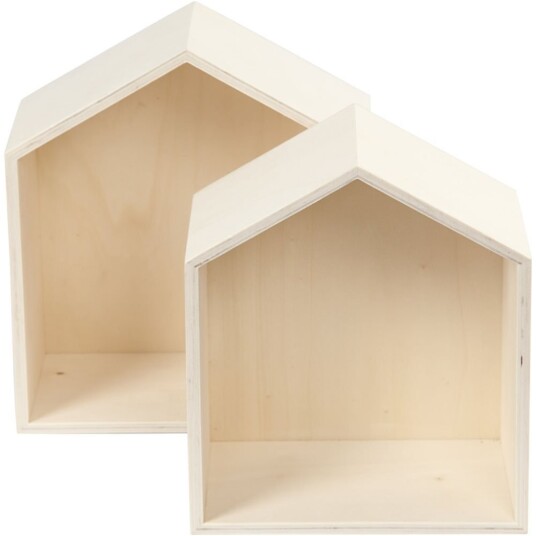 Oppbevaringskasser hus H: 22,5+25 cm D: 12,5 cm B: 19,5+22,5 cm 2stk./ 1 sett