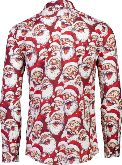 Lindbergh Aop Christmas Shirt L/S   RED   S