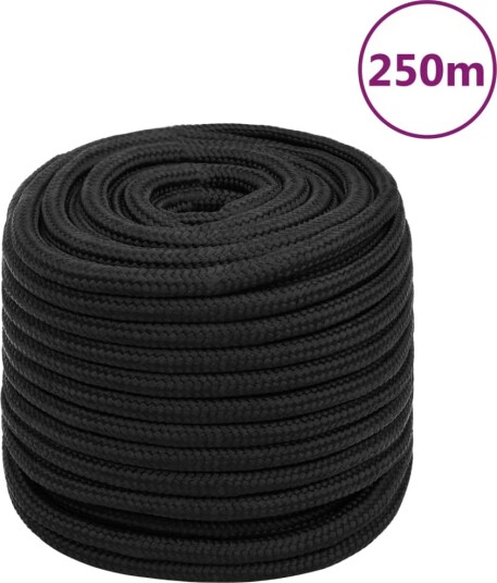 Båttau helsvart 16 mm 250 m polypropylen
