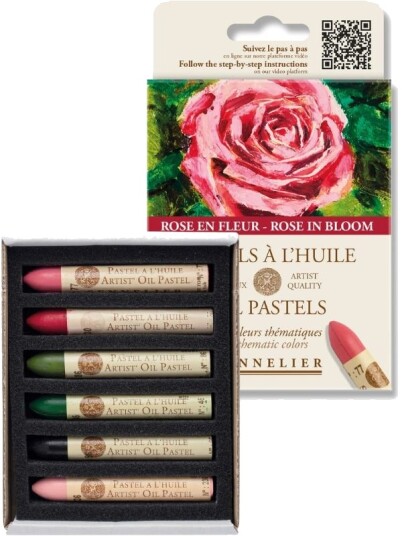 Sennelier oljepasteller i 6 farger Temapakke: Blomstrende rose Sennelier oljepasteller i 6 farger Temapakke: Blomstrende rose