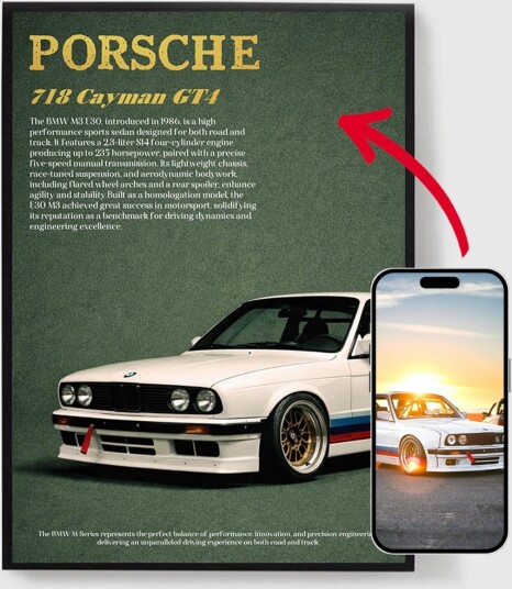 Personalisert Plakat Vintage Bil Artikkel AI Plakat