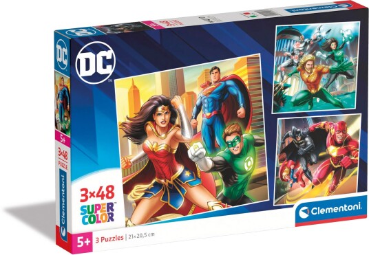 Clementoni DC Comics Justice League Puslespill 3x48 Brikker