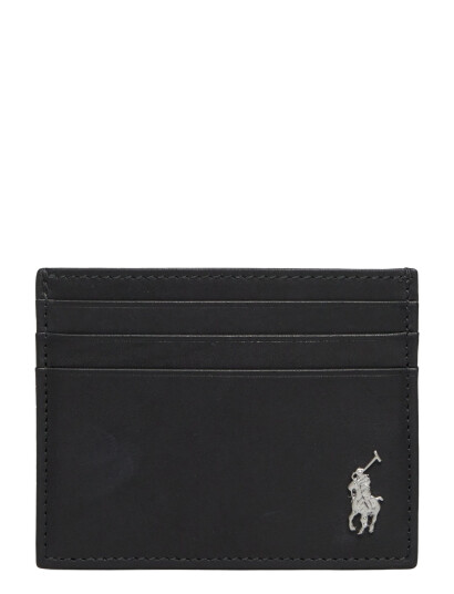 Polo Ralph Lauren Wimbledon Leather Card Case - Black - ONE SIZE Polo Ralph Lauren Wimbledon Leather Card Case - Black - ONE SIZE