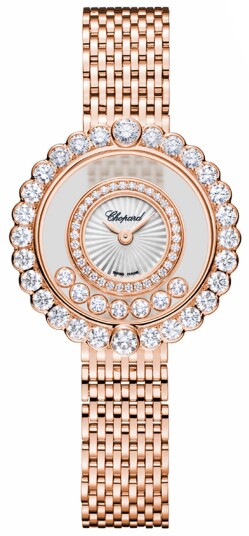 Chopard Dameklokke 204180 5201 Happy Diamonds Sølvfarget/18 karat