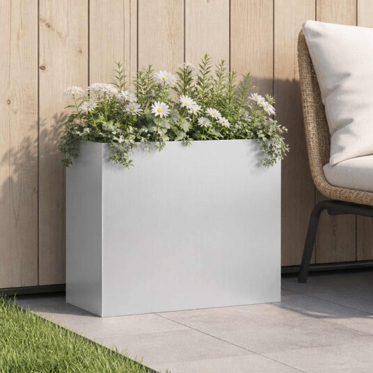 vidaXL Hageblomsterpotte Sølv 50 x 20 x 40 cm Galvanisert stål