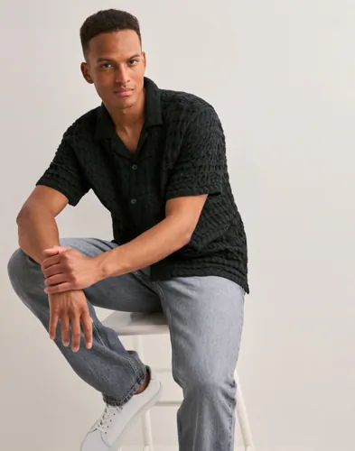 Only & Sons Onsbraddock Reg Ss Resort Waffle Sh Kortermede skjorter Svart