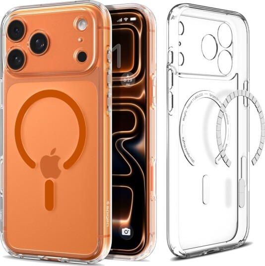 Spigen Mobildeksel Ultra Hybrid MagSafe for iPhone 17 Pro Max Gjennomsiktig/Oransje
