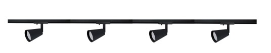 NorDesign Bocca spotskinne 4 spotter 2 meter - Svart