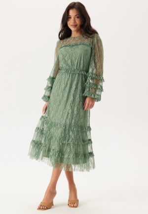 Happy Holly Midi Lace Dress Dusty green 48/50