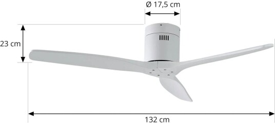 Lucande takvifte Vindur hvit DC stillegående Ø 132 cm