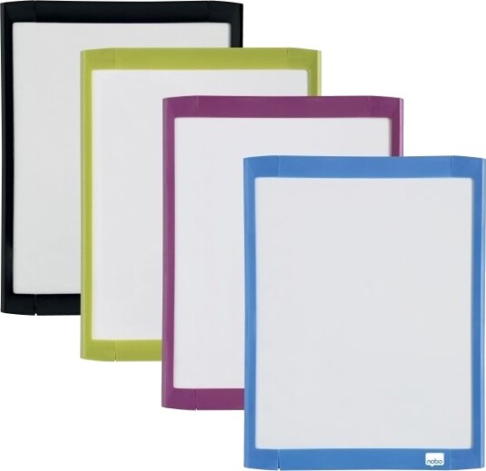 Nobo Mini Magnetisk Whiteboardtavle Med Farget Ramme 21,6X28cm, Vertikal
