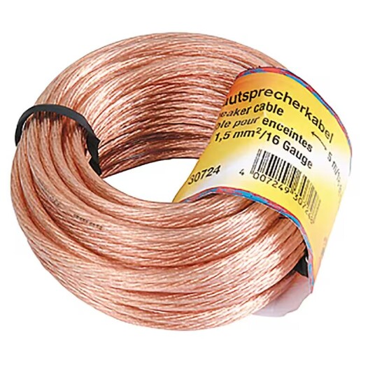 Hama Høyttalerkabel 2x1,5 mm² 5 m Transparent - Lydkabel