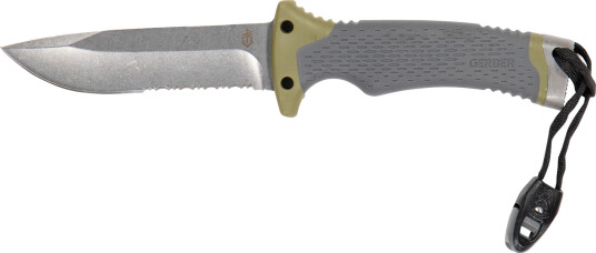 Gerber Ultimate Survival Jaktkniv 12 cm med taggete blad i svart/grønn Gerber Ultimate Survival Jaktkniv 12 cm med taggete blad i svart/grønn