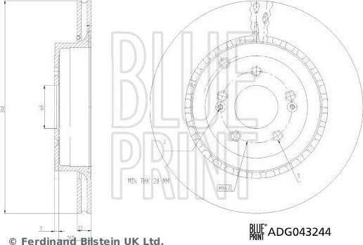Bremseskive BLUE PRINT ADG043244