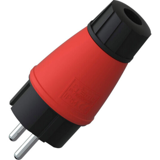 Namron Støpsel jord sort/rød IP54 - 1504941 Namron Støpsel jord sort/rød IP54 - 1504941
